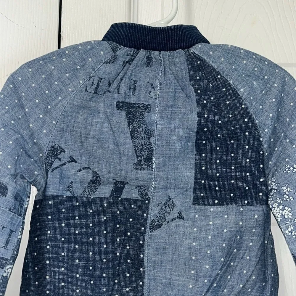 Gap Toddler Blue Bomber Patchwork Jacket(Size 2yrs)